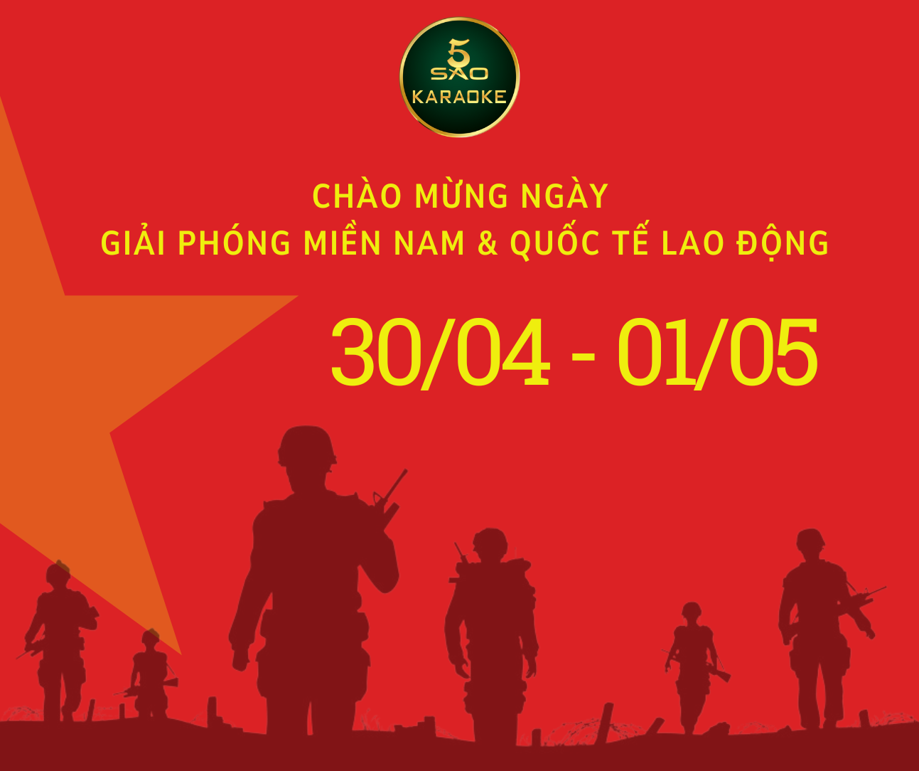 CHÀO MỪNG NGÀY GIẢI PHÓNG MIỀN NAM 30.04 & NGÀY QUỐC TẾ LAO ĐỘNG 01.05