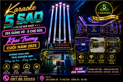 Karaoke 5 Sao 265 Giảng Võ – Không Gian Giải Trí Đẳng Cấp Mới Tại Ô Chợ Dừa