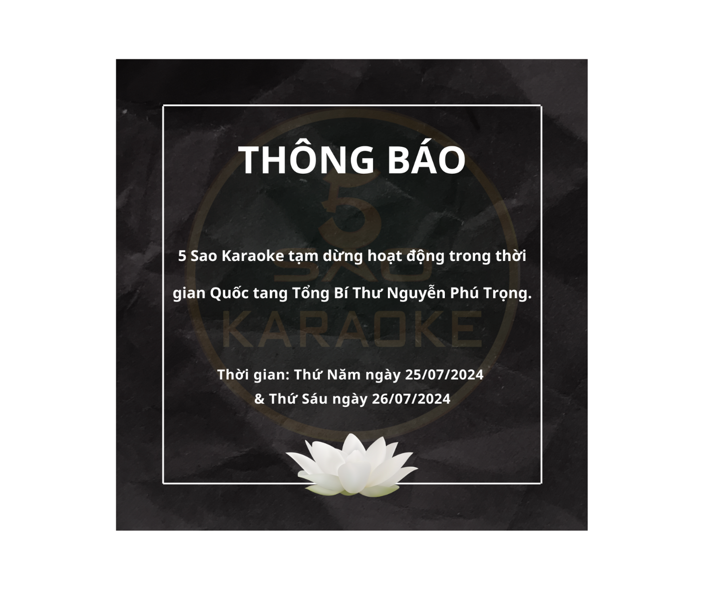 THÔNG BÁO